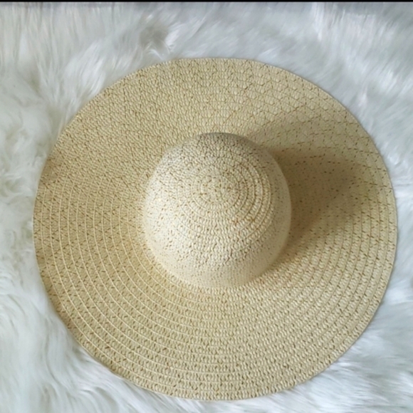Woven sun hat with gold tone accent threads NWOT - Picture 4 of 7